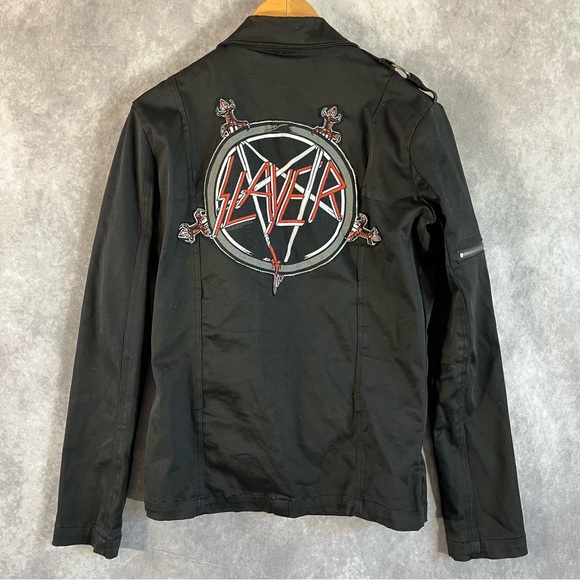 Lip Service Slim Fit Black Slayer Jacket w Zipper Pockets & Buckle Sleeves SMALL - Picture 2 of 8